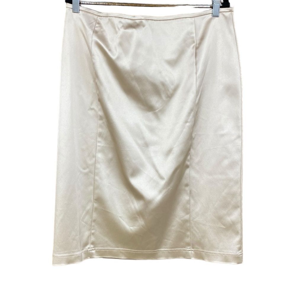 Tadashi Shoji Vintage Champagne Satin Pencil Skirt Size 16
